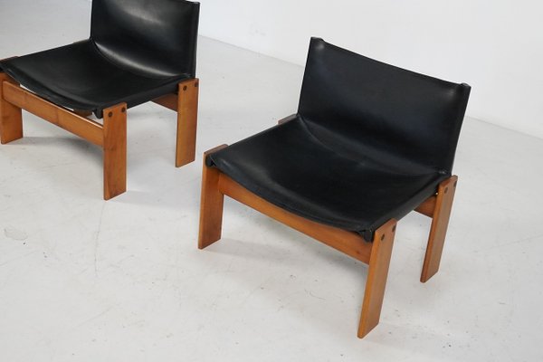 Monk Lounge Chairs by Afra and Tobia Scarpa for Molteni, Italy, 1970s, Set of 2-TEA-1702506