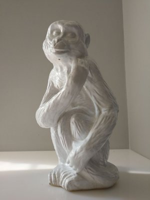 Monkey Sculpture in Glazed Terracotta, Italy, 1960s-JJT-1806428