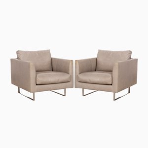 Montis Axel Leather Armchair Set in Grey, Set of 2-RQW-2034111