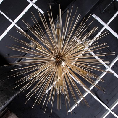 Monumental Brass Sputnik or Urchin Chandelier, 1970s-VLZ-631834