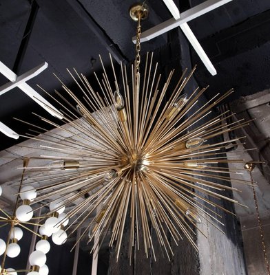 Monumental Brass Sputnik or Urchin Chandelier, 1970s-VLZ-631834