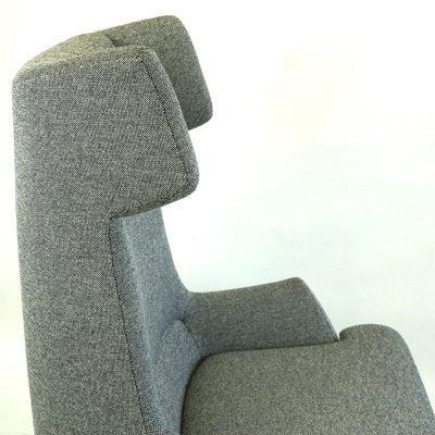 Monumental Grey Austrian Mid-Century Wingback Armchair by Oswald Haerdtl-MH-1066362