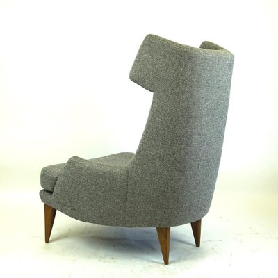 Monumental Grey Austrian Mid-Century Wingback Armchair by Oswald Haerdtl-MH-1066362