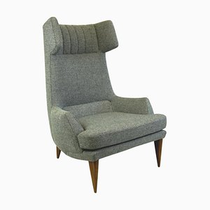 Monumental Grey Austrian Mid-Century Wingback Armchair by Oswald Haerdtl-MH-1066362