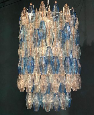 Monumental Murano Glass Sapphire Colored Poliedri Chandelier-MBH-1032687