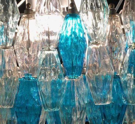 Monumental Murano Glass Sapphire Colored Poliedri Chandelier-MBH-1032687