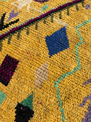 Moroccan Berber Rug with Yellow Base and Colorful Geometric Motifs-QJU-2019763