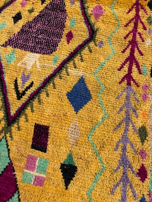 Moroccan Berber Rug with Yellow Base and Colorful Geometric Motifs-QJU-2019763