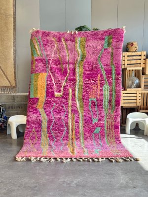 Moroccan Bold Pink Berber Rug-QJU-2019750