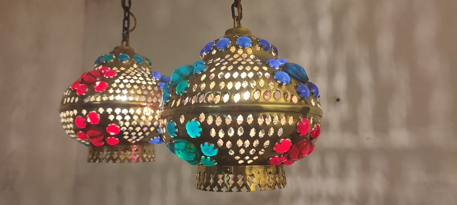 Moroccan Ceiling Lamps, 1970s, Set of 2-RGF-989530