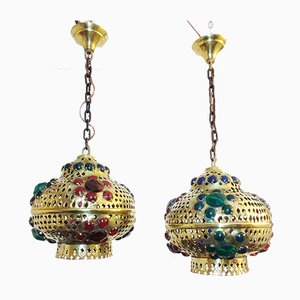 Moroccan Ceiling Lamps, 1970s, Set of 2-RGF-989530