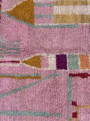 Moroccan Handwoven Abstract Wool Rug-QJU-2033420