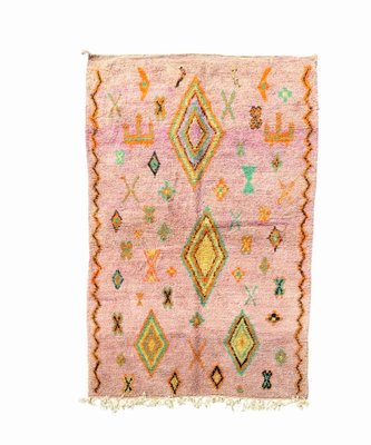 Moroccan Pink and Orange Handwoven Berber Wool Rug-QJU-2026792