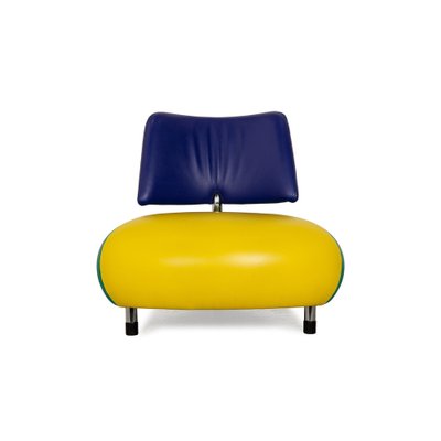 Moroso Pallone Leather Armchair Set in Yellow Green Blue from Moroso, Set of 2-RQW-2036332