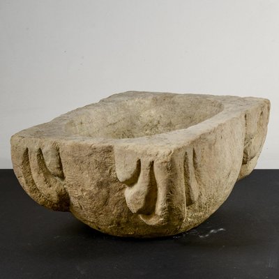 Mortar Tray in Hand-Worked Stone Container-RAQ-1749276