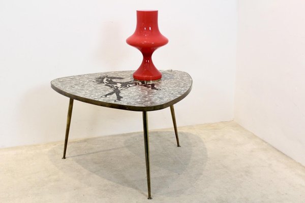 Mosaic and Brass Coffee or Side Table by Berthold Müller, 1960s-MO-937045