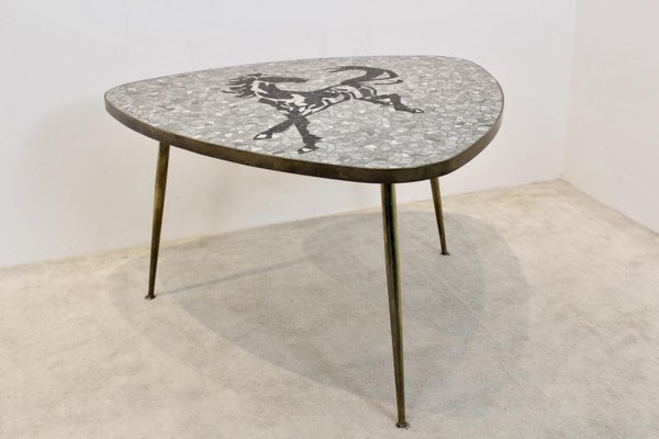 Mosaic and Brass Coffee or Side Table by Berthold Müller, 1960s-MO-937045