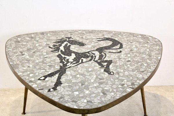 Mosaic and Brass Coffee or Side Table by Berthold Müller, 1960s-MO-937045