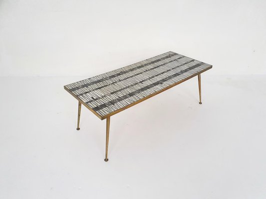 Mosaic Coffee Table With Brass Legs by Berthold Müller, Germany, 1950s-ZO-1170636