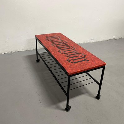 Mosaic Tile Coffee Table in Metal and Ceramic, 1950s-EHE-1420209