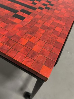 Mosaic Tile Coffee Table in Metal and Ceramic, 1950s-EHE-1420209