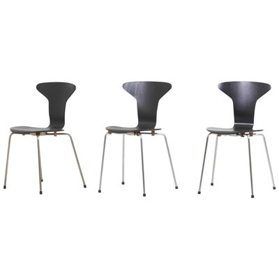 Mosquito Munkegård Dining Chairs by Arne Jacobsen for Fritz Hansen, Denmark, 1950s, Set of 3-SFD-708026