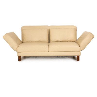 Moule 2-Seater Sofa in Cream Leather with Bed Function from Brühl-RQW-1748111