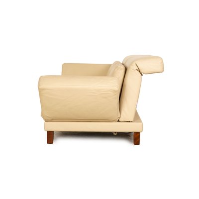 Moule 2-Seater Sofa in Cream Leather with Bed Function from Brühl-RQW-1748111