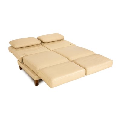 Moule 2-Seater Sofa in Cream Leather with Bed Function from Brühl-RQW-1748111