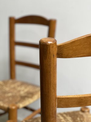 Mountain Chalet Chairs in Straw, France, 1960s, Set of 2-LA-1271016