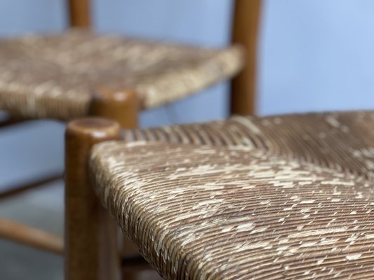 Mountain Chalet Chairs in Straw, France, 1960s, Set of 2-LA-1271016