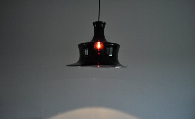 Mouth Blown Ruby Red Opaline Glass Pendant Lamp from Holmegaard, Denmark, 1980s-HPQ-1180603