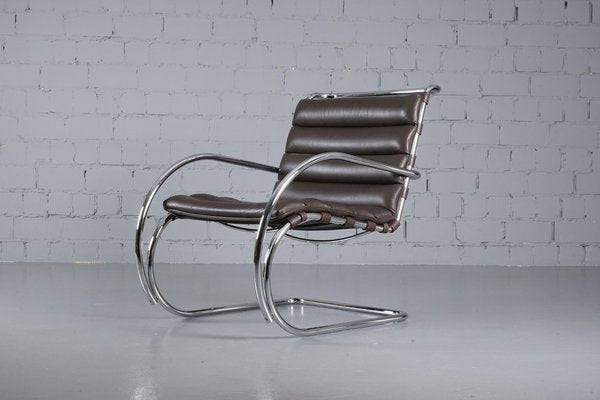 Mr Lounge Armchair with Armrest by Ludwig Mies Van Der Rohe for Knoll International, 1980s-XNJ-1798751