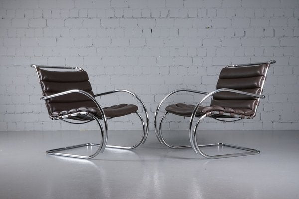 Mr Lounge Armchair with Armrest by Ludwig Mies Van Der Rohe for Knoll International, 1980s-XNJ-1798751