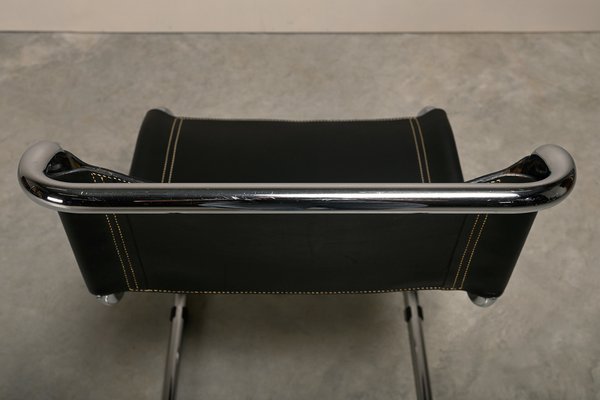 Mr10 Cantilever Chairs in Black Leather by Mies Van Der Rohe for Gavina, Italy, Set of 4-JK-2043629