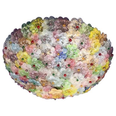 Multi-Color Flowers Basket Murano Glass Ceiling Light, Set of 2-MBH-1031751