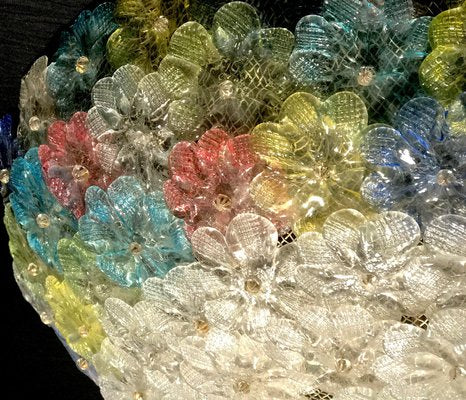 Multi-Color Murano Flower Glass Ceiling Light from Barovier & Toso, 1950s-MBH-1031941