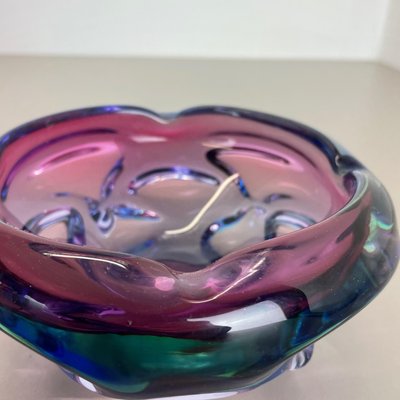 Multi-Color Murano Glass Bowl Shell Ashtray, Italy, 1970s-QZ-1159859