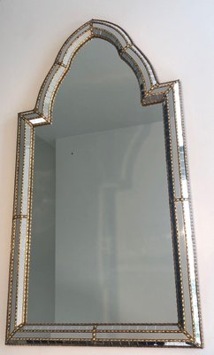 Multi-Faceted Mirror with Brass Garlands-BA-1365453