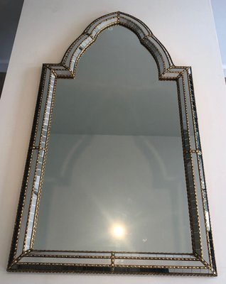 Multi-Faceted Mirror with Brass Garlands-BA-1365453