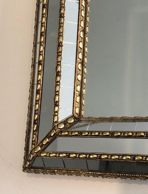 Multi-Faceted Mirror with Brass Garlands-BA-1365453