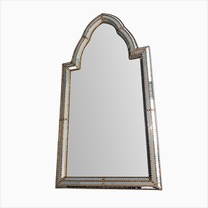 Multi-Faceted Mirror with Brass Garlands-BA-1365453