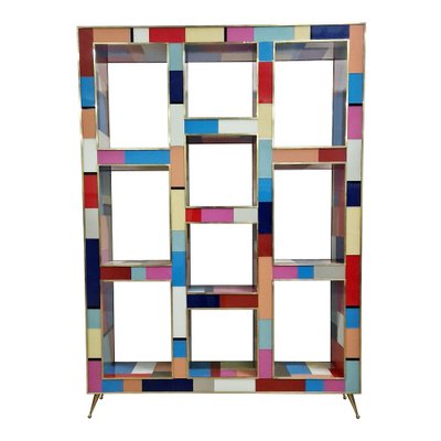 Multicolor Murano Glass Bifacceral Shelf, 1980s-BEW-1795687