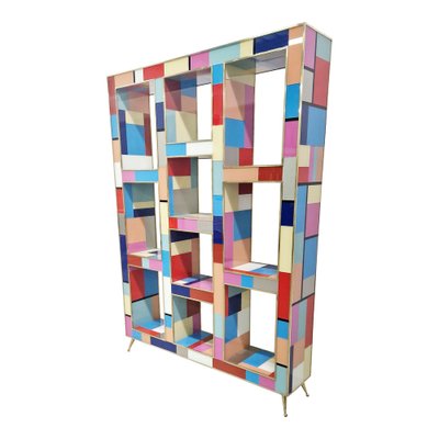 Multicolor Murano Glass Bifacceral Shelf, 1980s-BEW-1795687