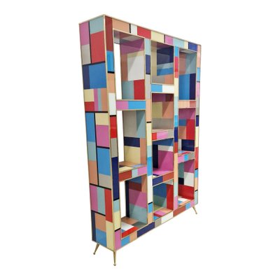 Multicolor Murano Glass Bifacceral Shelf, 1980s-BEW-1795687