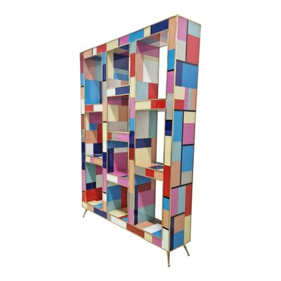 Multicolor Murano Glass Bifacceral Shelf, 1980s-BEW-1795687