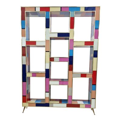 Multicolor Murano Glass Bifacceral Shelf, 1980s-BEW-1795687