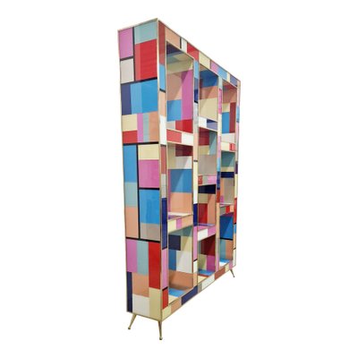 Multicolor Murano Glass Bifacceral Shelf, 1980s-BEW-1795687