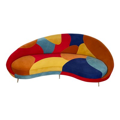 Multicolor Three-Seater Curved Glamorous Sofa, 1990s-BEW-1773400