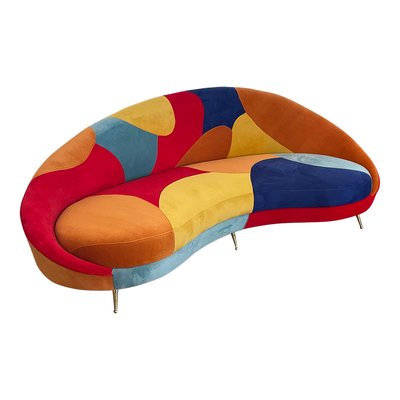 Multicolor Three-Seater Curved Glamorous Sofa, 1990s-BEW-1773400